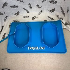 Foldable All-In-One Bowl & Mat, a portable food and water dish designed for cats
